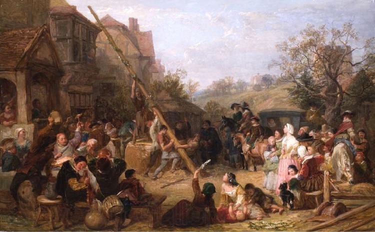 Frederick Goodall Raising the Maypole Spain oil painting art